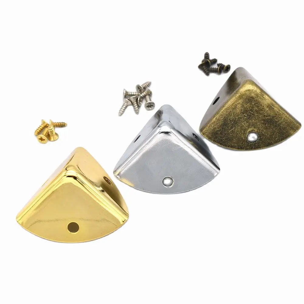 

35mm Gold Box Corner Protector Triangle Metal Box Decorative Edge Safety Guard Corner clip Metal Jewelry Box Corners - 8pcs