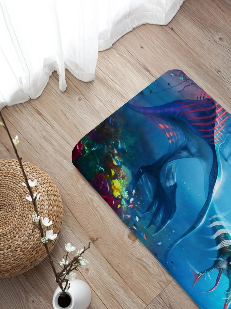 

Fuwatacchi Parlor Carpet Home Decor Entrance Doormat Living Room Floor Bath Mats Modern Kitchen Carpets Ocean Fishes Photo Rugs