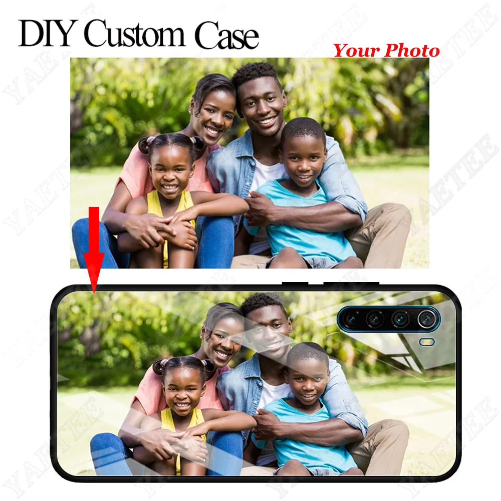 Custom Your Own Tempered Glass Phone Case for Xiaomi Redmi Note 10 Pro 8T 9S 7 8 9 Pro 7A 8A 9A 9C Picture Name Photo DIY Cover