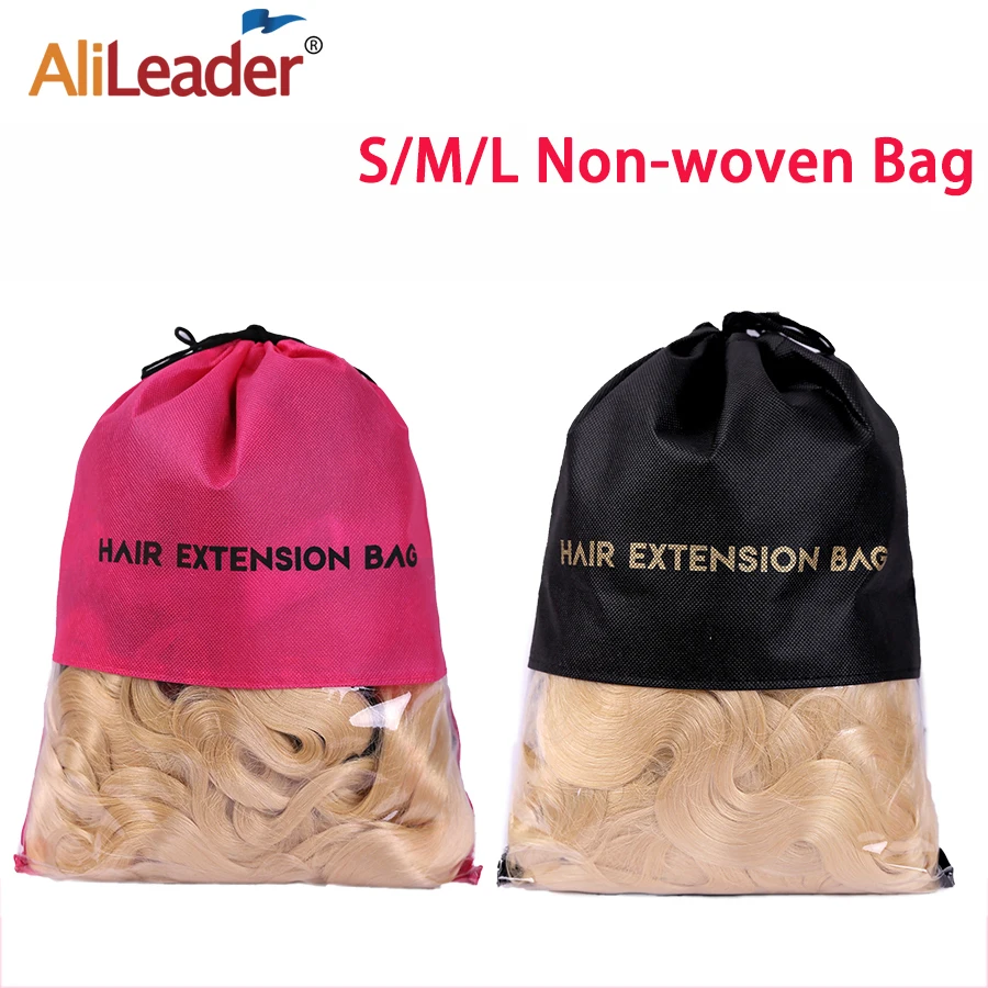 

Сумки Alileader для хранения волос на шнурке, водонепроницаемая, черная, розовая, Нетканая сумка для хранения волос для наращивания волос/ткани/...