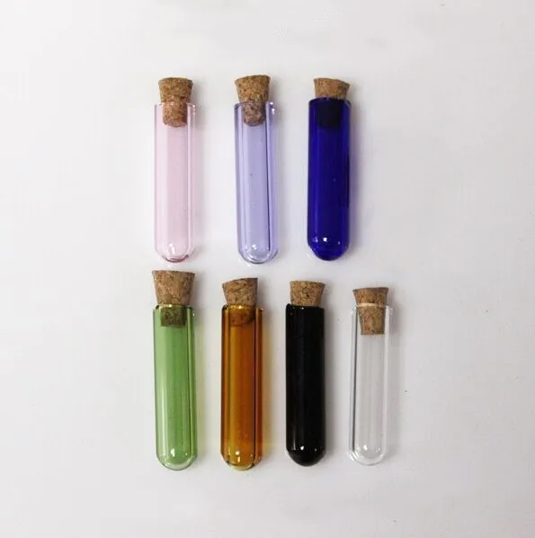 80 шт Мини трубочка микс цветные стеклянные флаконы нежный Корк пробки желаем