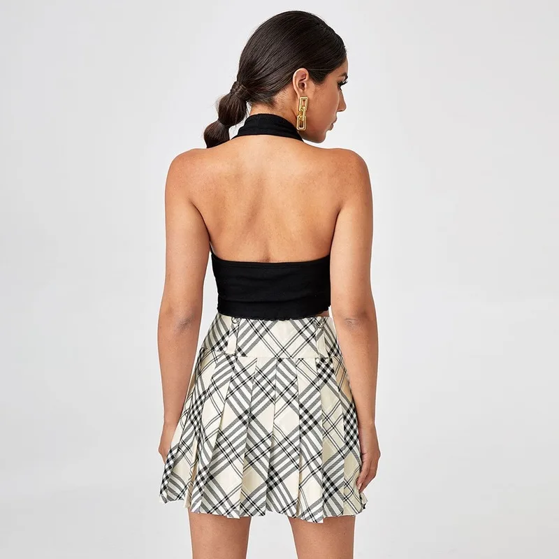 

Spring Summer 2021 Women's Sexy Vest V-neck Halter Tube Top Sleeveless Halter Camisole Tops