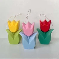 3d tulip shape candle mold tulip shaped craft art silicone mold for diy handmade mould candle handmade soap home decoration