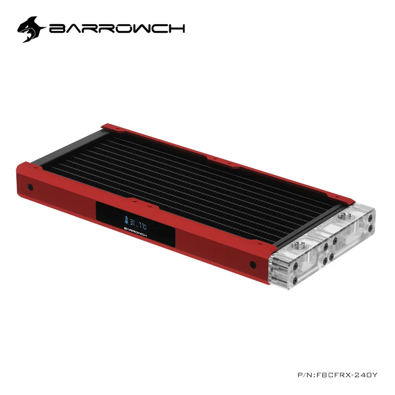 

BARROWCH 12 см серии Медь радиатор показывает Температура Экран дисплея теплоотвод для геймера чехол, серебристый, красный, черный, FBCFRX-Y