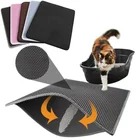 Водонепроницаемый коврик для кошачьего туалета, двухслойный коврик из ЭВА для сбора мусора от туалета питомца, чистая подстилка, продукты для Аксессуары для кошек