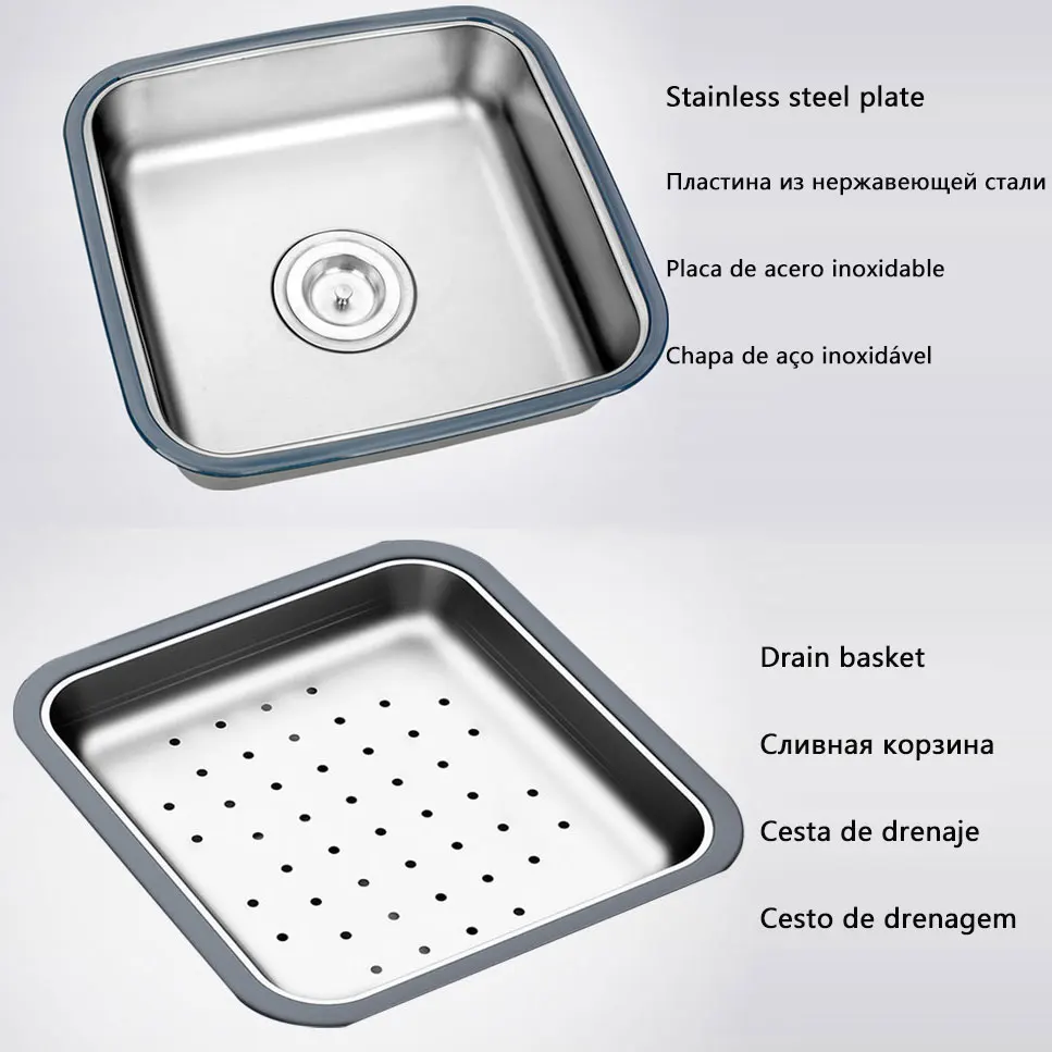 Кухонная раковина из нержавеющей стали с разделочной доской над стойкой или
