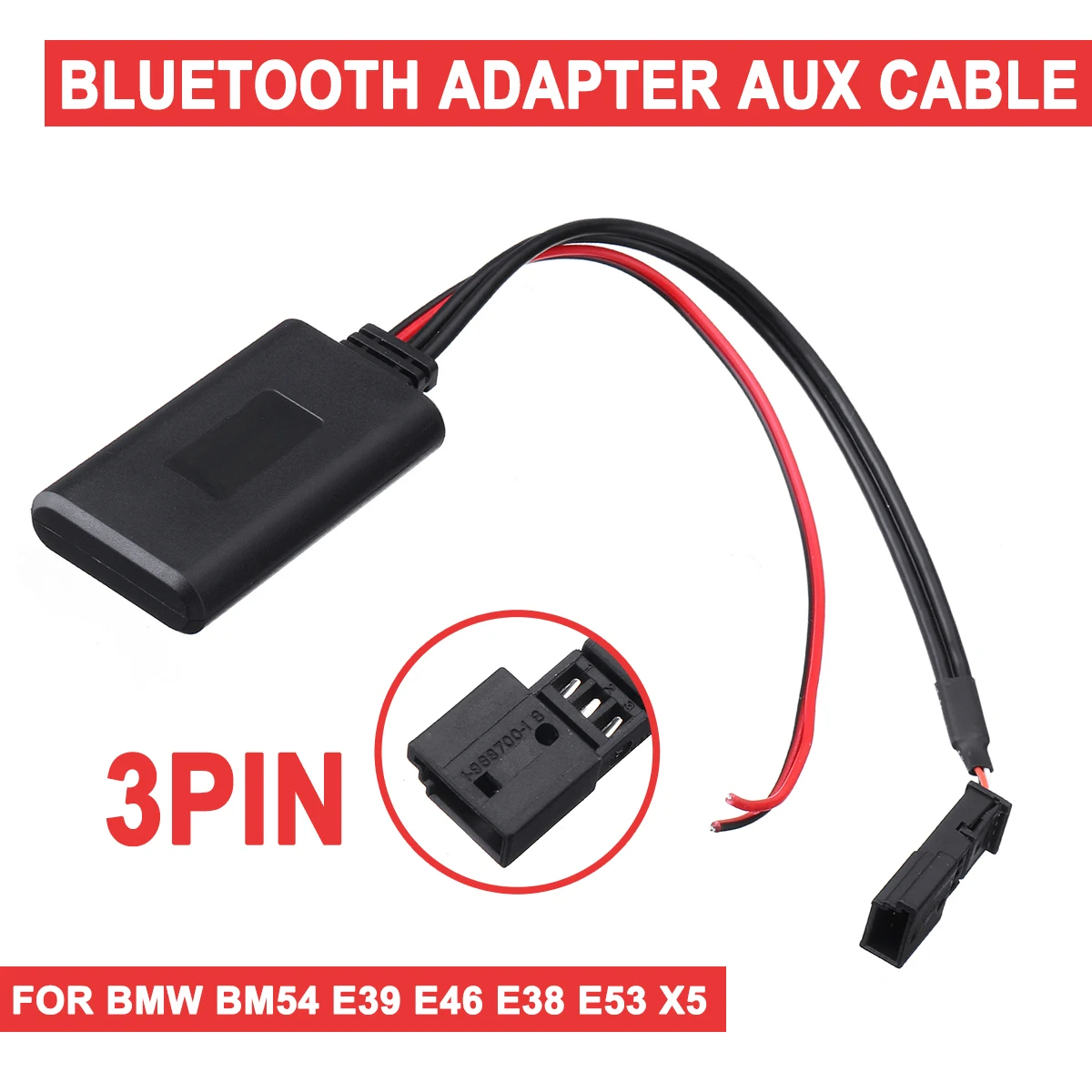 

Car For BMW BM54 E39 E46 E38 E53 X5 bluetooth Module AUX IN Audio Radio Adapter 3-pin Car Electronics Accessories