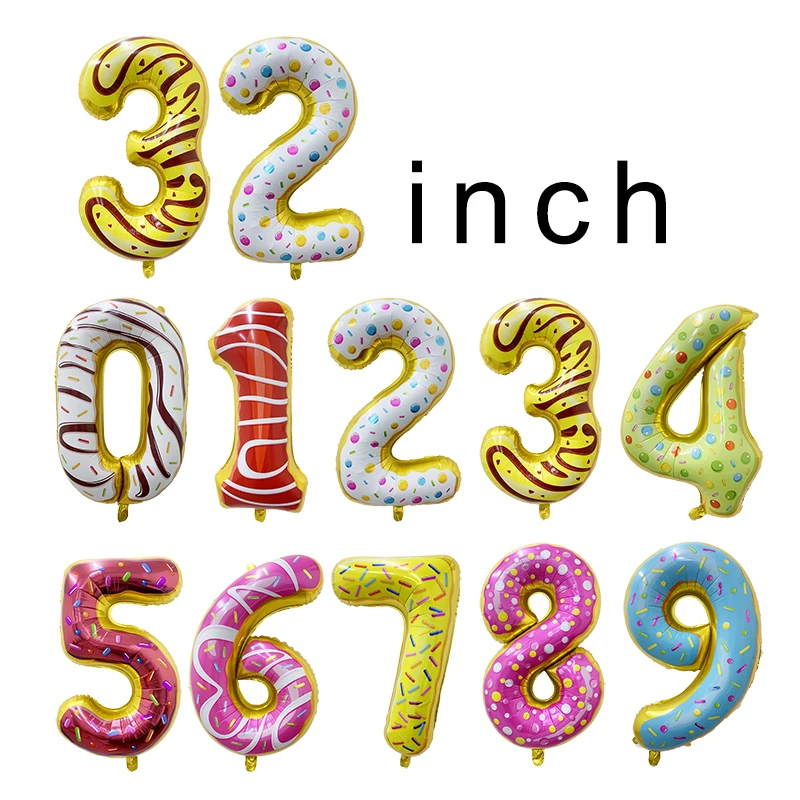 

Воздушные шары из фольги в виде цифр и мороженого, 32 дюйма