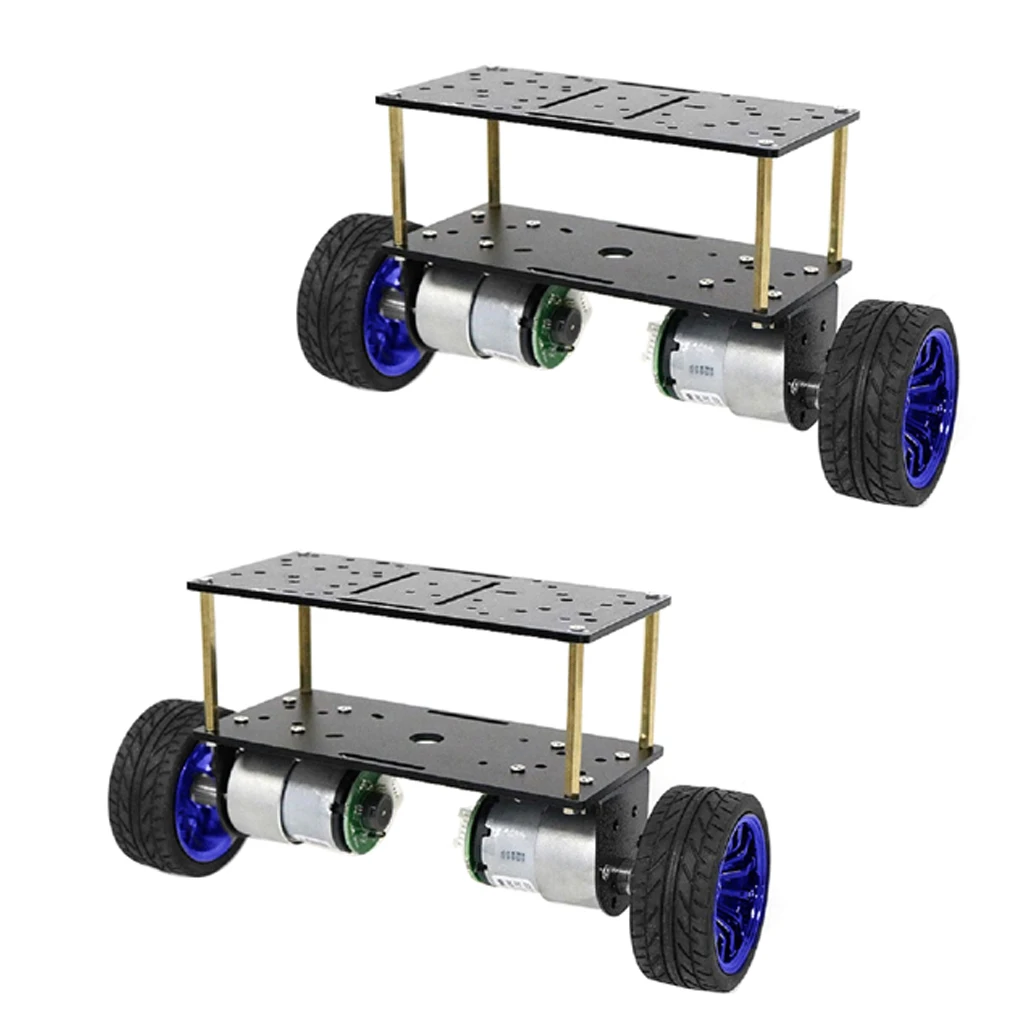 2xRobot платформа автомобиля DC 12V двигатель шасси шаговый для DIY синий | Автомобили и