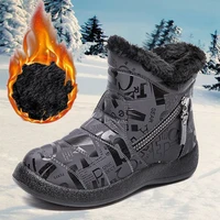 plus size 43 double zipper winter snow boots womens ankle short tube womens short boots add velvet to keep warm boots women