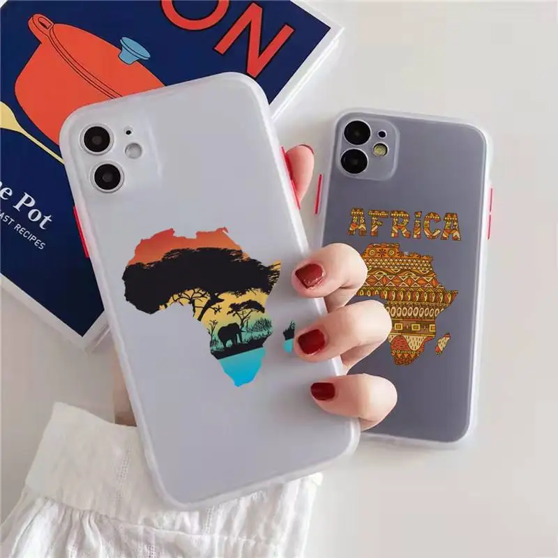 

Africa map graphics art design Phone Case matte transparent For iphone 7 8 11 12 13 plus mini x xs xr pro max cover