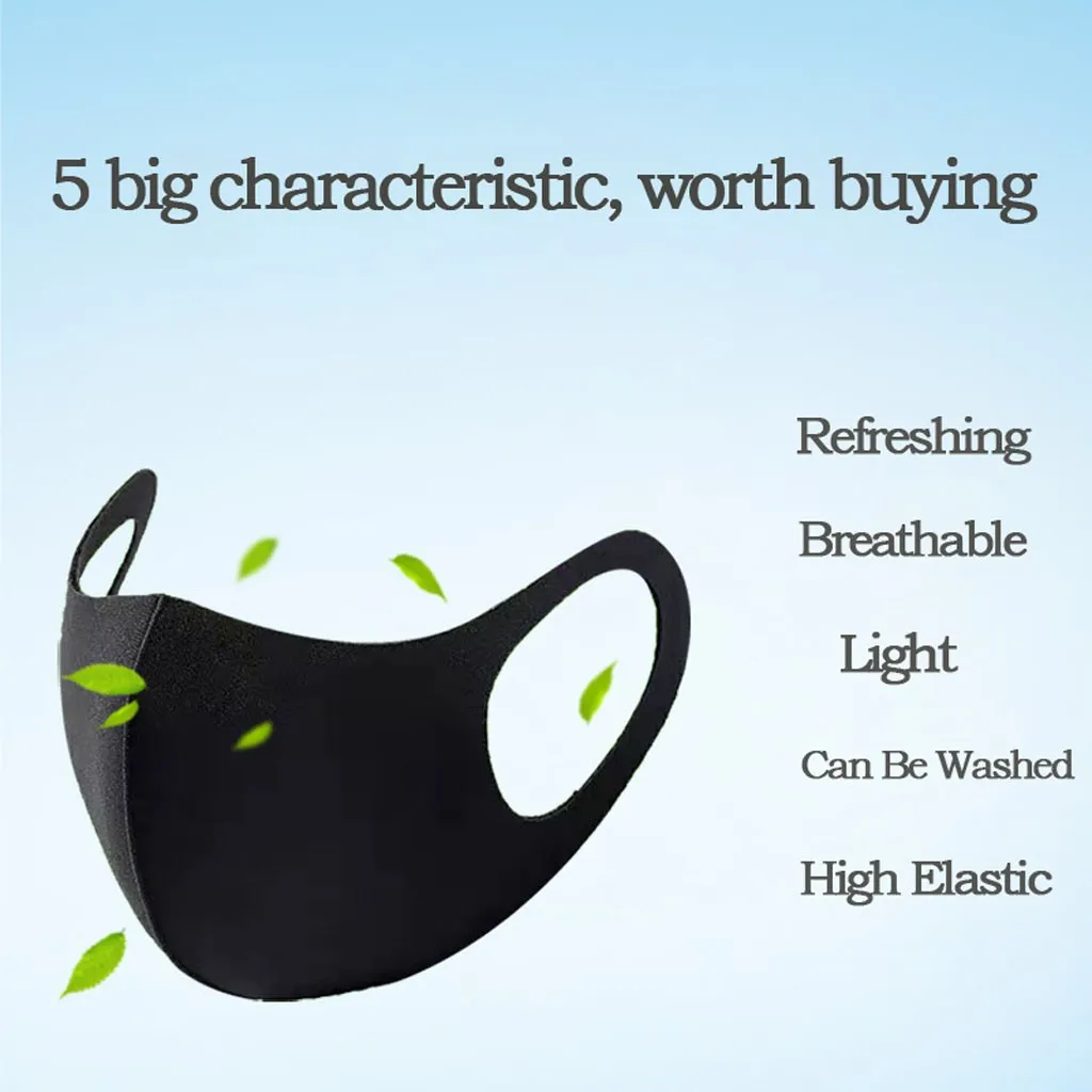 Маска для лица летняя черная моющаяся многоразовая 1 25 шт.|Маски| |