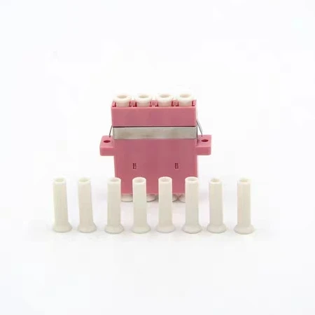 50pcs LC Quad fiber optic Adapter OM4 Magenta optical fibre connector UPC ftth coupler MM free shipping IL&lt0.2dB ELINK | Мобильные