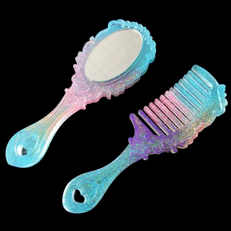 

Resin Pendant Mould Casting Crafts Epoxy Molds Dropping Glue Mold 3D Crystal Silicone Mold Mirror and Comb Retro Making Jewelry