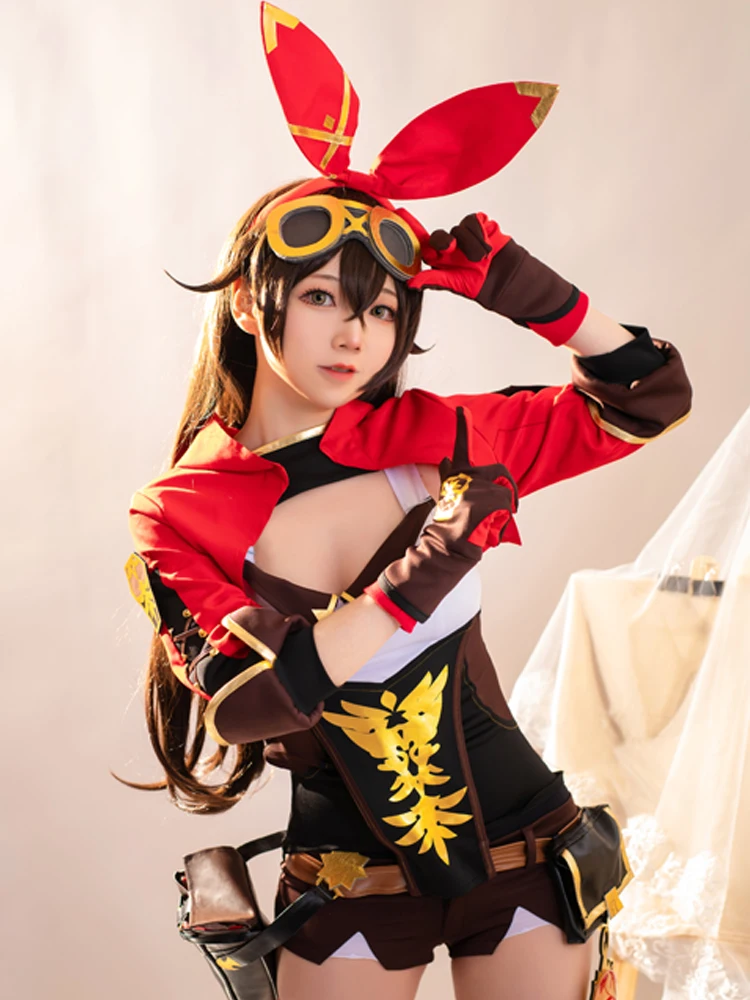 Rolecos Game Genshin Impact Amber Cosplay Costume Women Red Halloween Top Uniform Full Set -Zentai shop online Hf5bea13df31345e2a810fc12436b298fT.jpg
