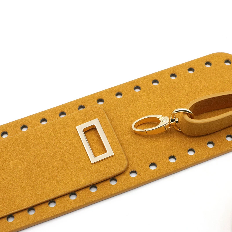 5 Pcs/Set Artificial Leather Shoulder Bag Replacement Sewing Accessories for DIY Hand-Woven Crocheting Handbag Projects Making