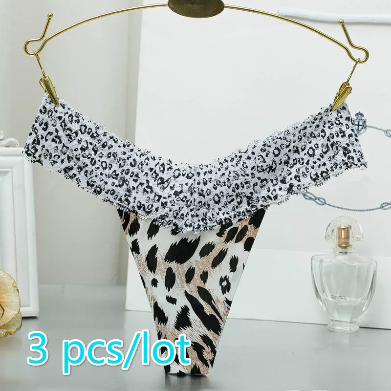 3 шт./лот женские сексуальные стринги из ледяного шелка тонкие кружевные трусики