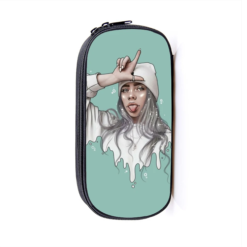 3 Billie Eilish Карандаш Чехол для девочки-подростка, косметическая сумка, школьные принадлежности канцелярские товары сумка для хранения Billie Eilish в стиле "хип-хоп" для макияжа сумка - Цвет: 3