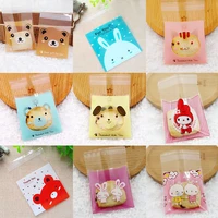 50pcs 77cm cute cartoon animal plastic gift bag wedding birthday cookie candy baking package opp self adhesive party favors