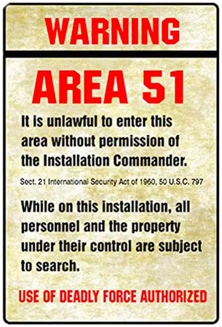 

Maiyuan brand retro tinplate - warning area 51 sign / house number family store decoration sign 12 "x 8" inch (zy0057)