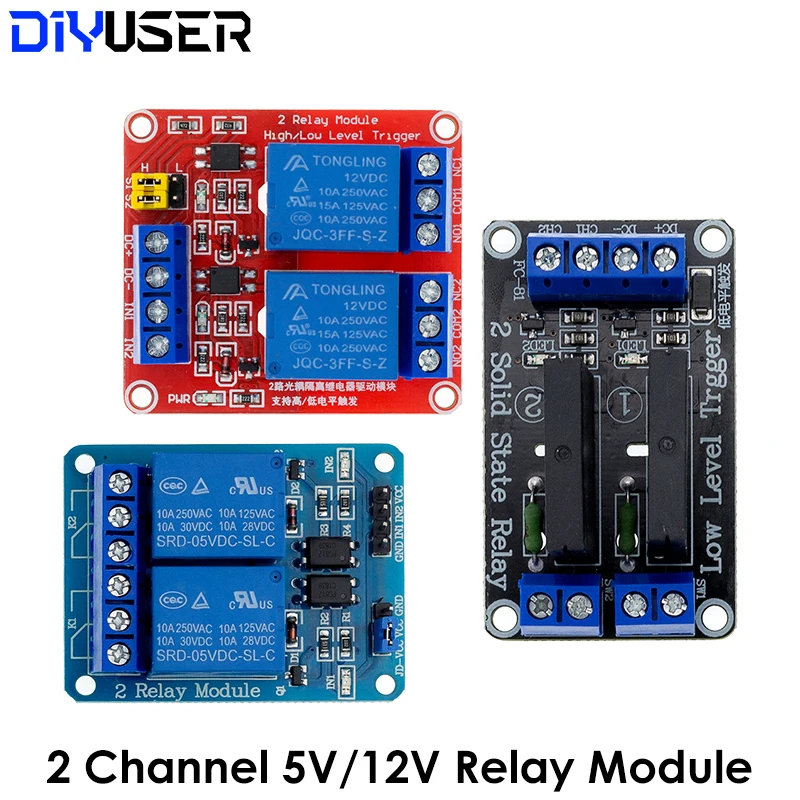 

5V 12V 2 Channel Relay Module With Optocoupler Relay Module SSR G3MB-202P Solid State Relay Module For ARDUINO