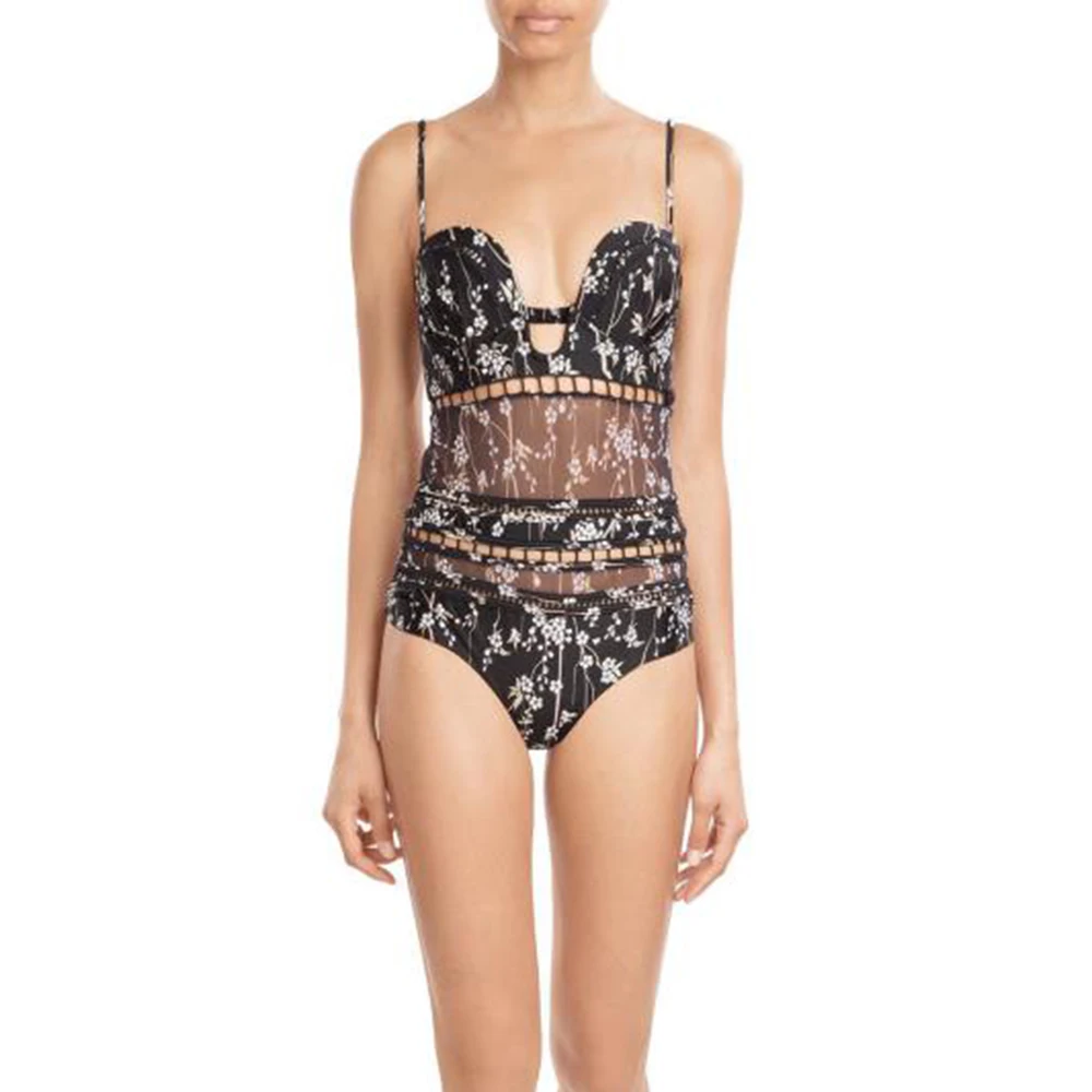 Купальный костюм для женщин купальник Женский цельный Монокини бюстгальтер с