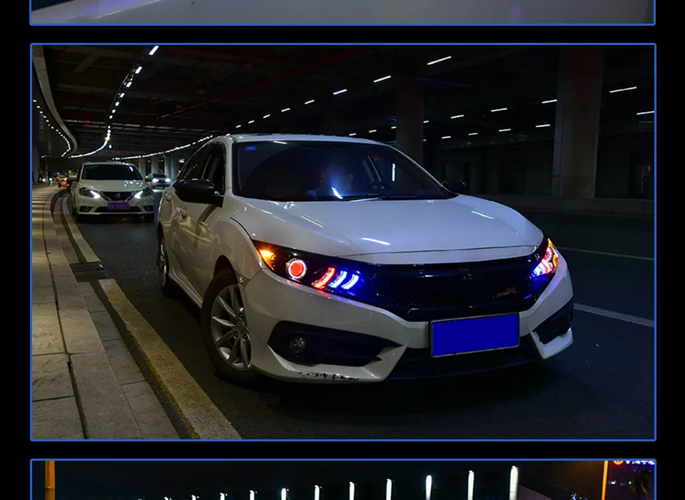 Фары для автомобиля Honda CIVIC X G10- DRL дневные ходовые огни головная лампа светодиодный Биксеноновая лампа Противотуманные фары, аксессуары для автомобиля