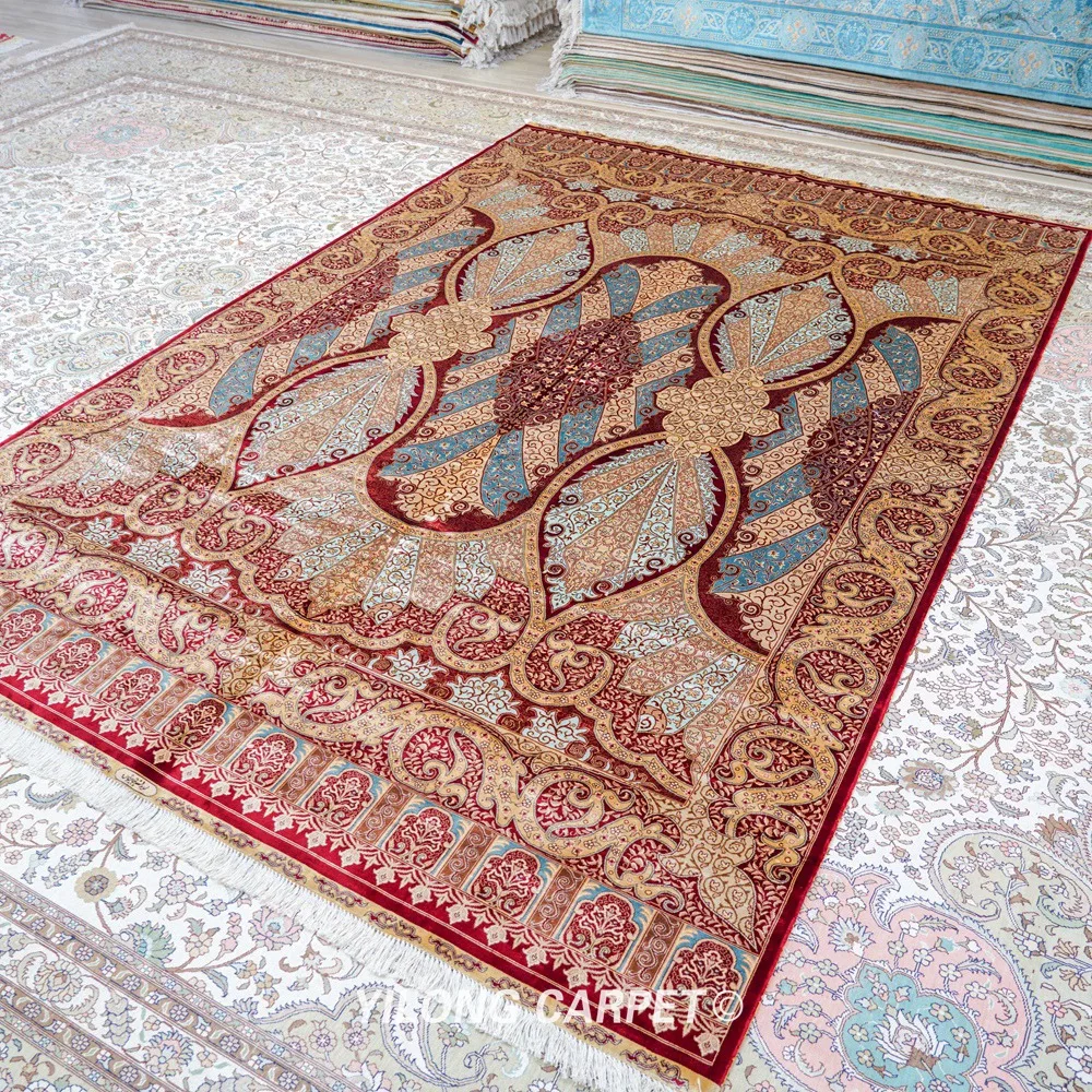 Yilong 6 56 'x 9 84' Турецкий Дизайн коврик красные восточные искусственные шелковые
