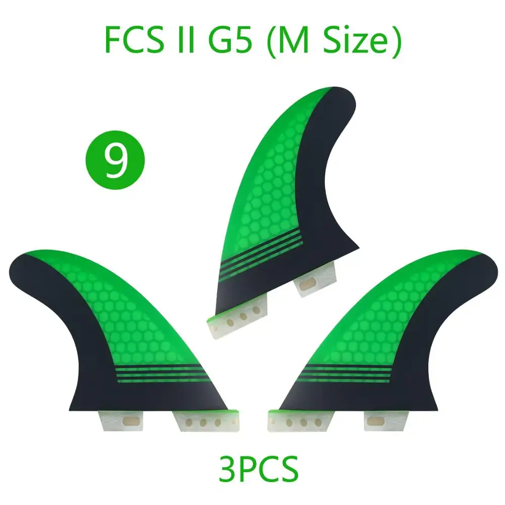 FCS2 G5 стеклопластиковые плавники для серфинговой доски 3 шт. Средний Подруливающее устройство Future Surfing плавники - Цвет: 9