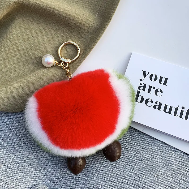 11 см пушистый кролик рекс брелок меха маленькая игрушка арбуз высокосортные