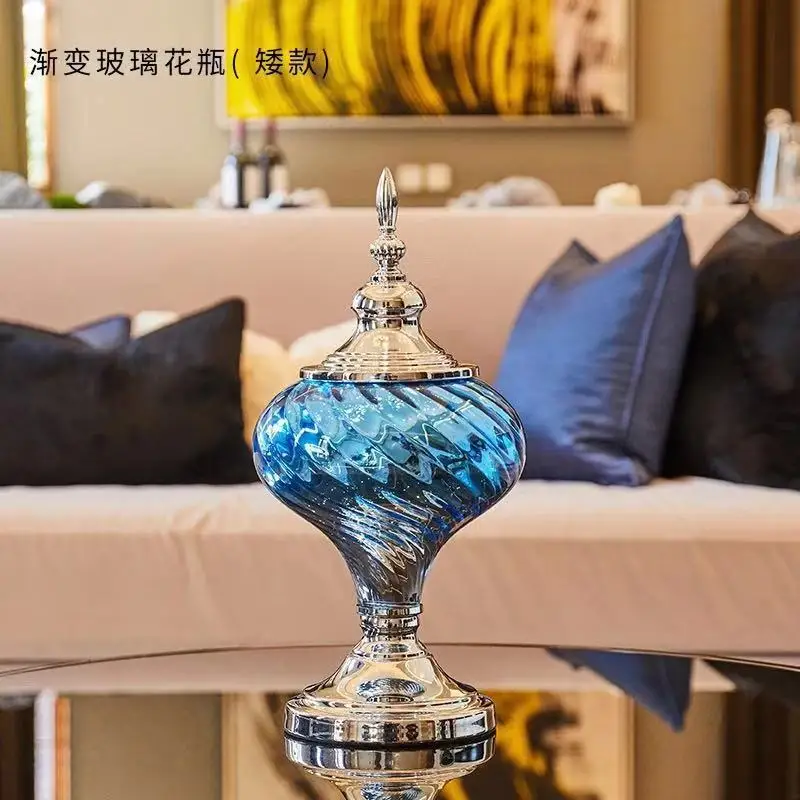 

Home furnishing model villa decorations fashion glass vase living room artificial flower table handicraft vases home decos