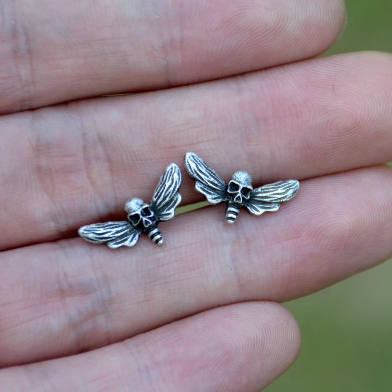 Женские серьги-гвоздики в виде черепа бабочки насекомых | Украшения и аксессуары