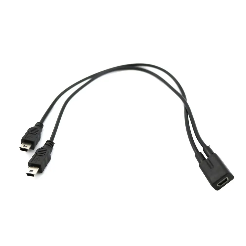 

1 to 2 Y Splitter Cable USB 2.0 Mini 5-Pin Female to Double 2 Male Converter