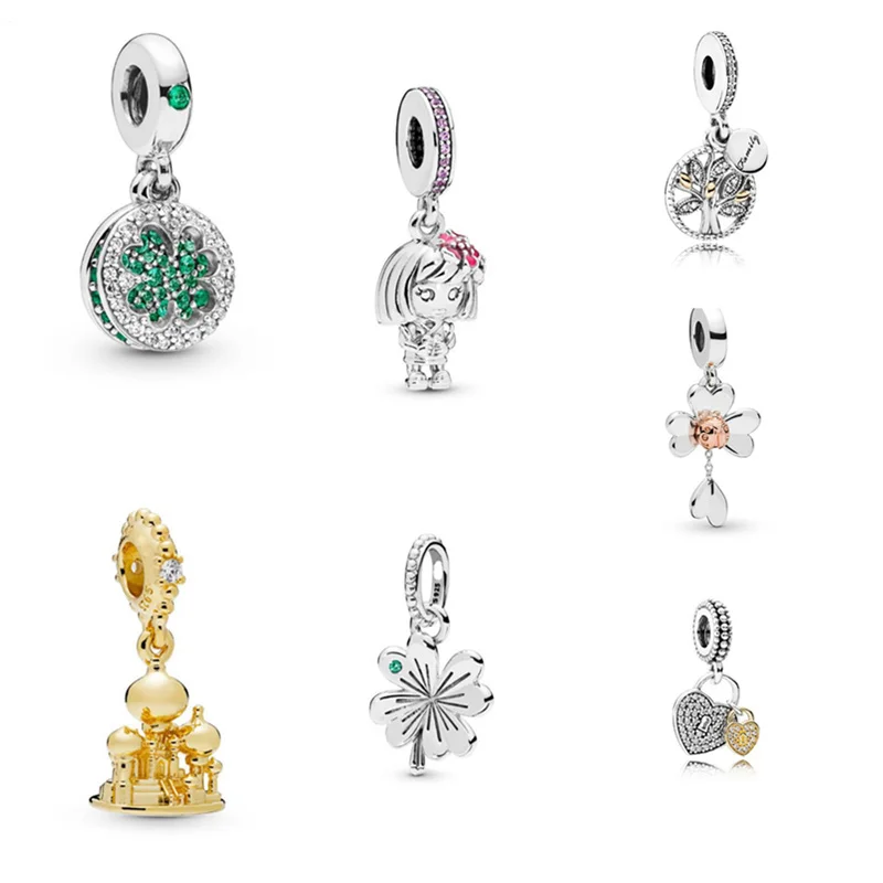 

Christmas new jewelry ladies suitable for Pandora original beads DIY charm 925 sterling silver bracelet fashion beaded luxury