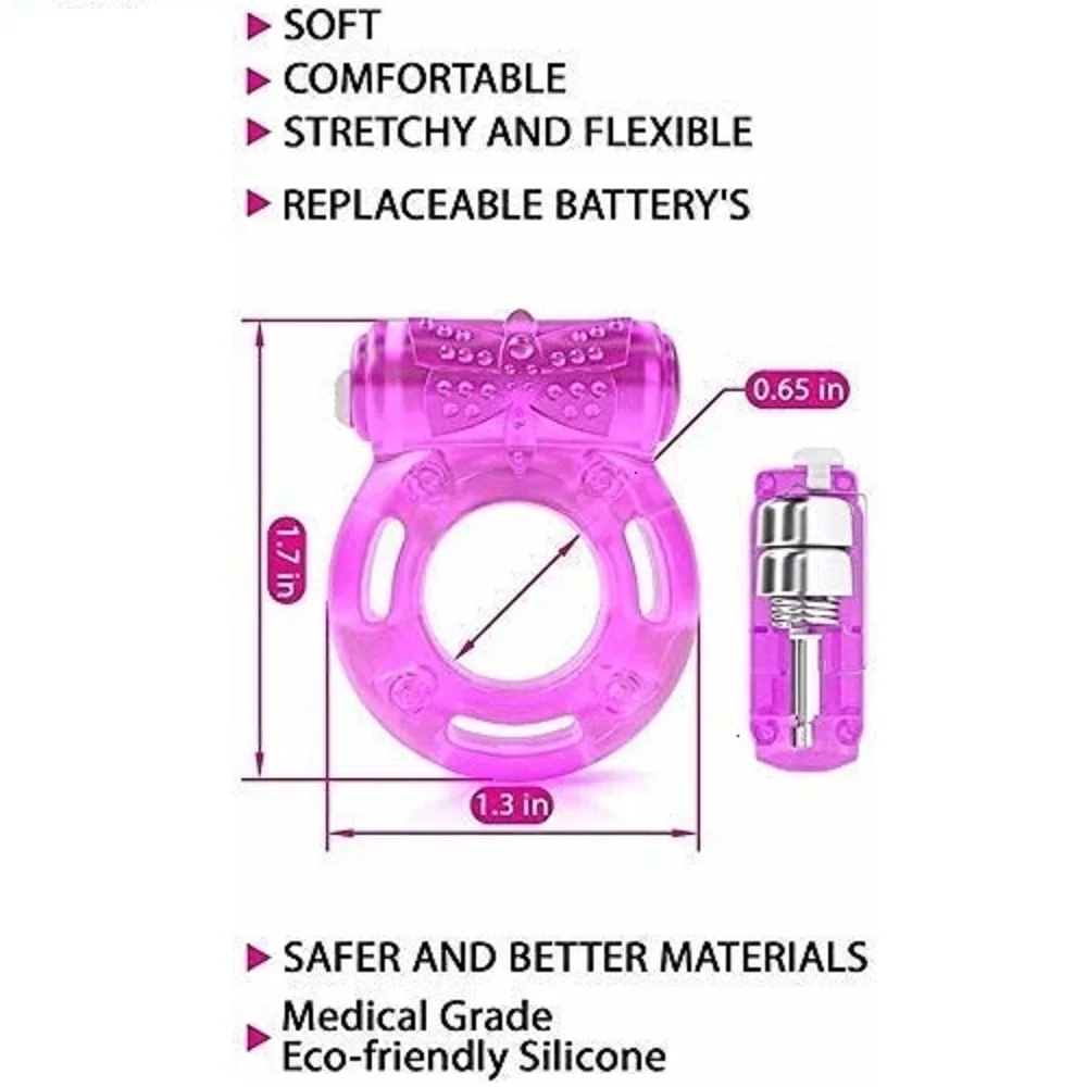 Elastic Delay Ring Vibrating Cock Stretchy Intense Clit Stimulation Premature Ejaculation Lock Couple Sexy Toy Vibrator | Красота и