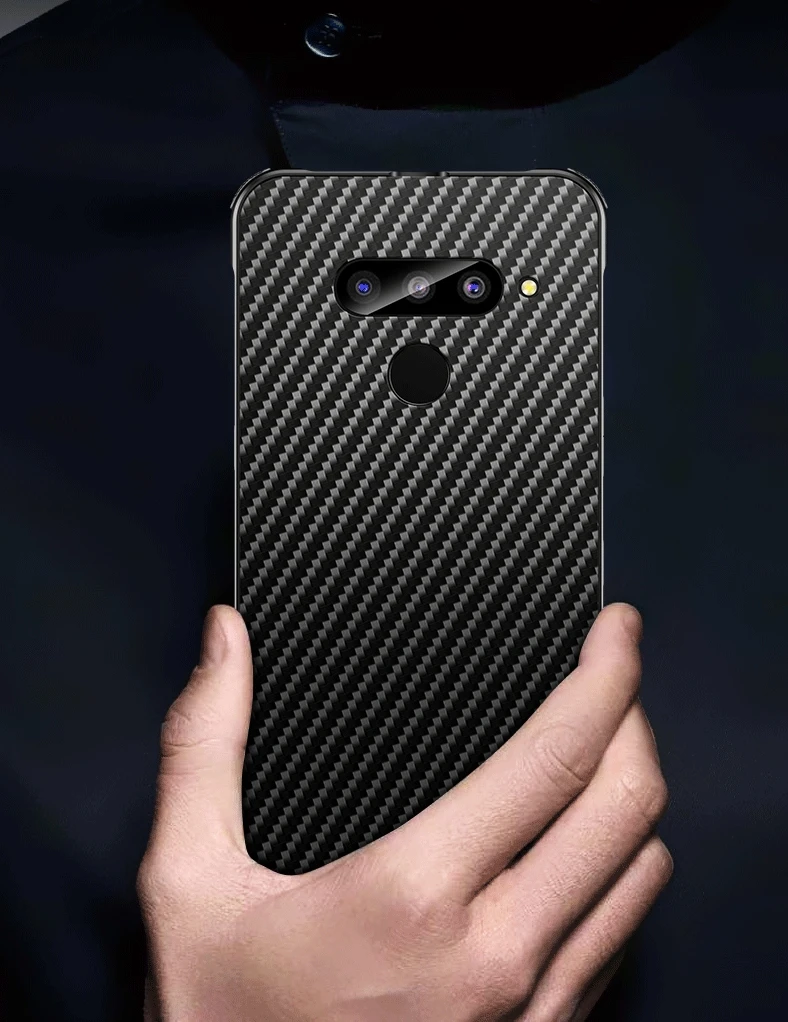Чехол для LG V50 V40 чехол thinq металлический алюминиевый бампер рамка углеродное волокно текстура PC задний Чехол для LG G8 G7 чехол thinq