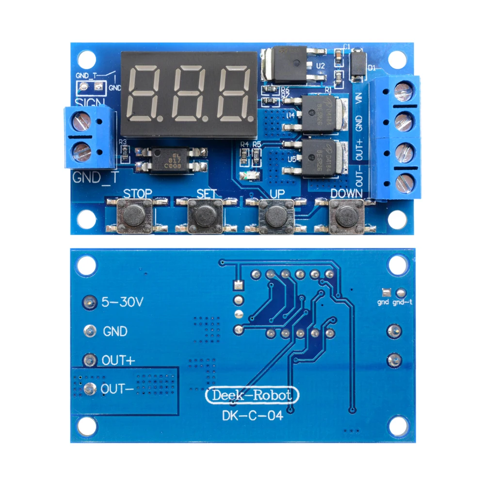 Relay Only DC 12 V-24 V двойной МОП-светодиодный цифровой реле задержки времени Управление; время задержки выключатель Управление модуль светодиодный цифровой дисплей-таймер - Габаритные размеры: Relay Only