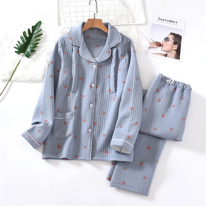 Fdfklak Spring Autumn Cotton Pijama Maternity Nightwear Nightie For Pregnant Maternity Nursing Sleepwear Pregnancy Clothes