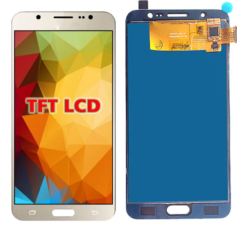 J710 LCD For Samsung Galaxy J7 SM-J710FN J710F J710M J710Y J710G J710H Touch Screen Digitizer Assembly Frame Home Button - Цвет: gold No Frame