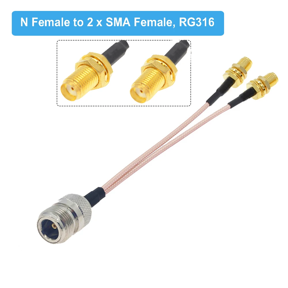 N сплиттер Pigtail Male к 2 x SMA Female 4G LTE антенный адаптер сплиттер-Сумматор RG316 RF