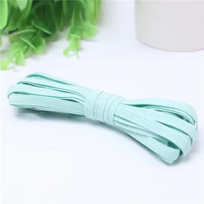 mint green Резиновый ремешок 6 мм эластичные ленты красочные Elastiek Резиновая лента Веревка Линия для брюк аксессуары для шитья одежды 100 ярдов - Цвет: mint green