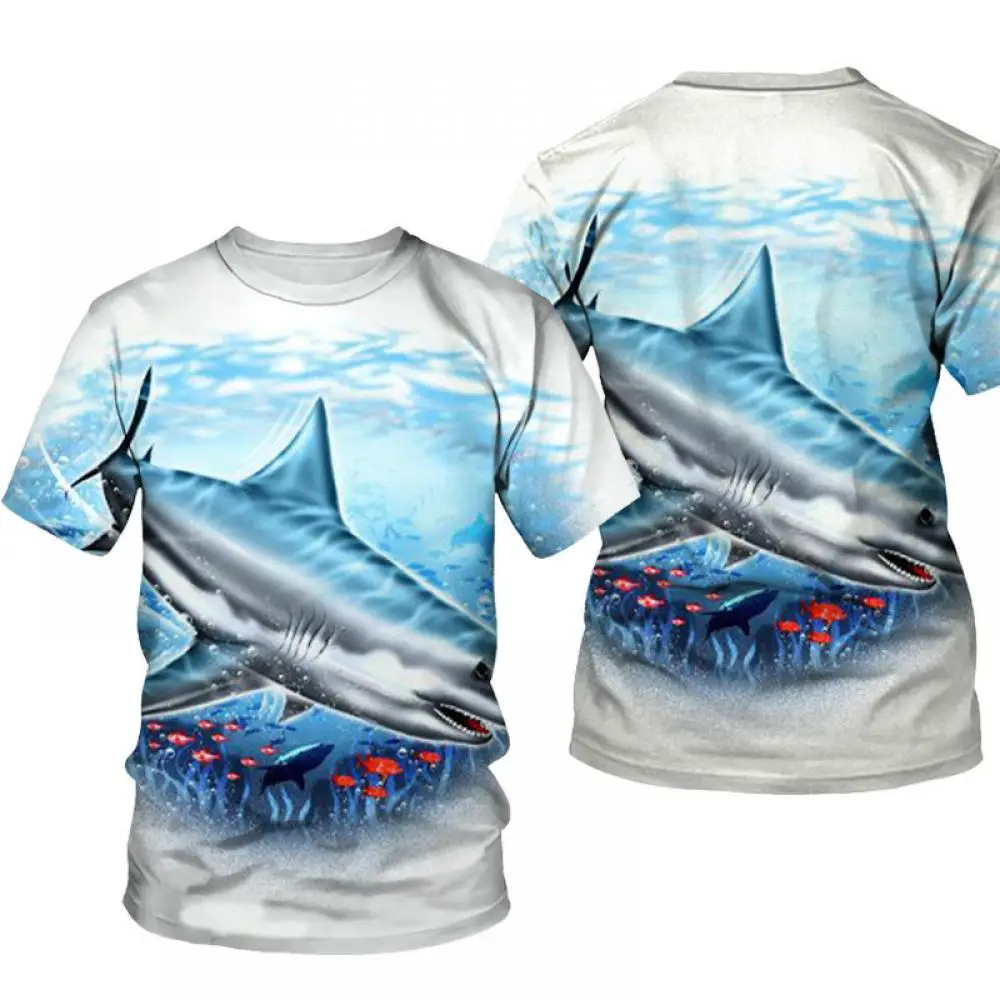 

Shark 3D Printing T-Shirt Men's Streetwear Round Neck Short Sleeve Top 3D Style Casual T-Shirt