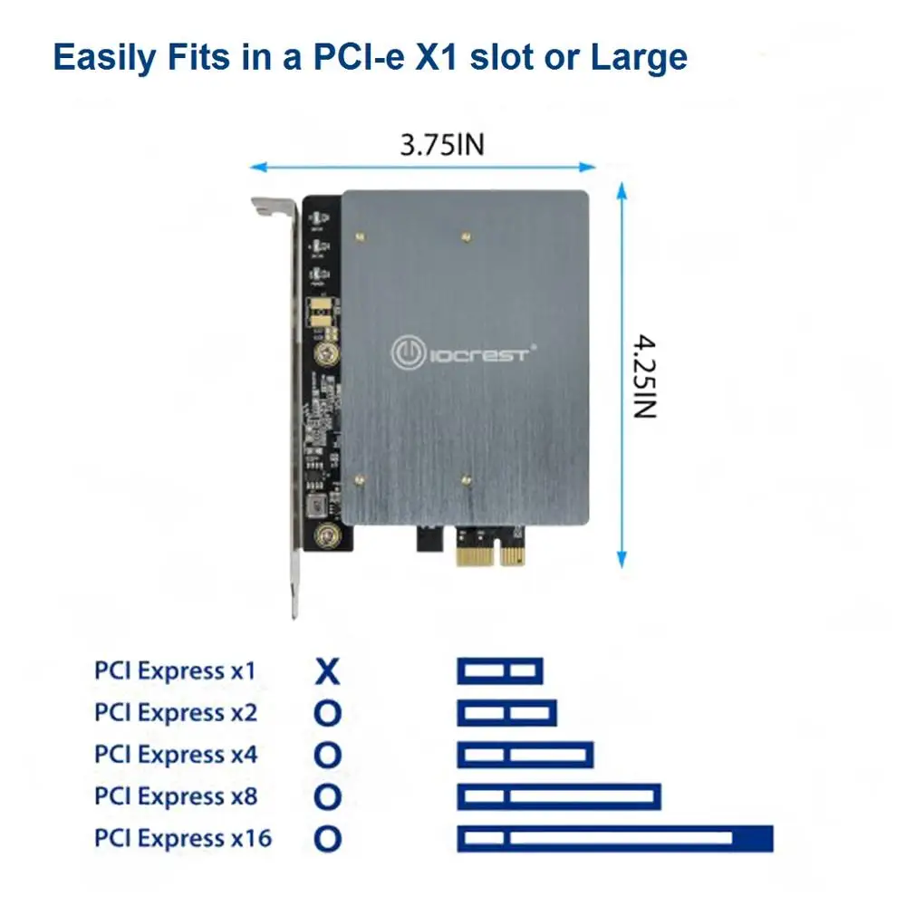 Адаптер IOCREST Dual M.2 Ngff Sata Ssd B Key Pci-e 3 0 X1 с поддержкой радиатора 2230 2242 2260 2280 и 22110 |