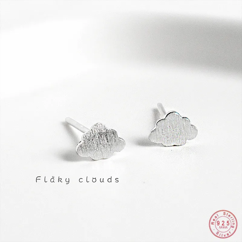 Серьги женские простые из серебра 925 пробы с начесом в Корейском