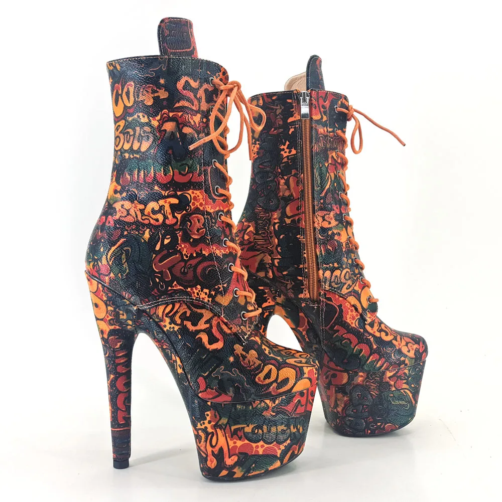 Красивые сапоги Leecabe для танцев на шесте 17 см/7 дюймов из искусственной кожи