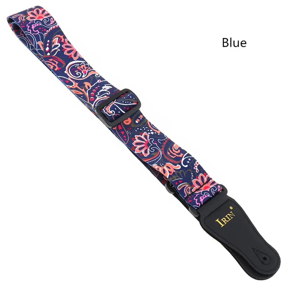 

Adjustable Printing Guitar Strap with National Style Flowers Pattern 3 Colors Optional for Acoustic Electric Bass Guitar