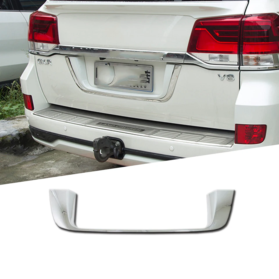 

Rear License Frame Plate Cover Trim For Toyota Land Cruiser 200 LC200 2016 ABS Chrome Car Accessories
