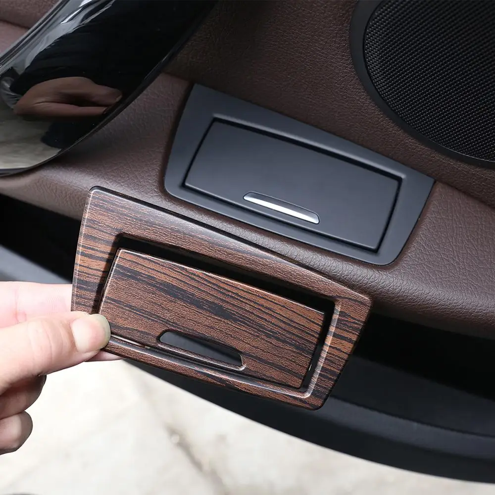 

4pcs Pine Wood Grain for BMW X1 F48 2016-2019 ABS Plastic Door Ashtray Sequins Trim Decoration Sticker Car Accessories
