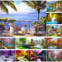 diy scenery 5d diamond painting full drill square path kit embroidery cross stitch set crystal home decor hotel wall decorative