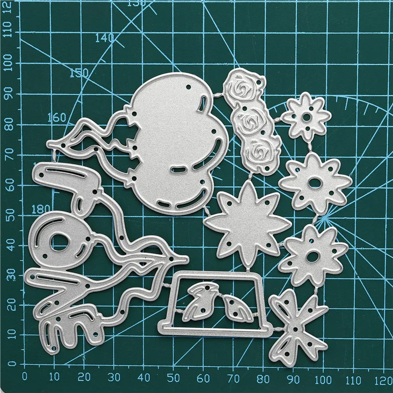 DiyArts любят цветок умирает шар zamak литье под давлением штанцевый нож 2020 новое